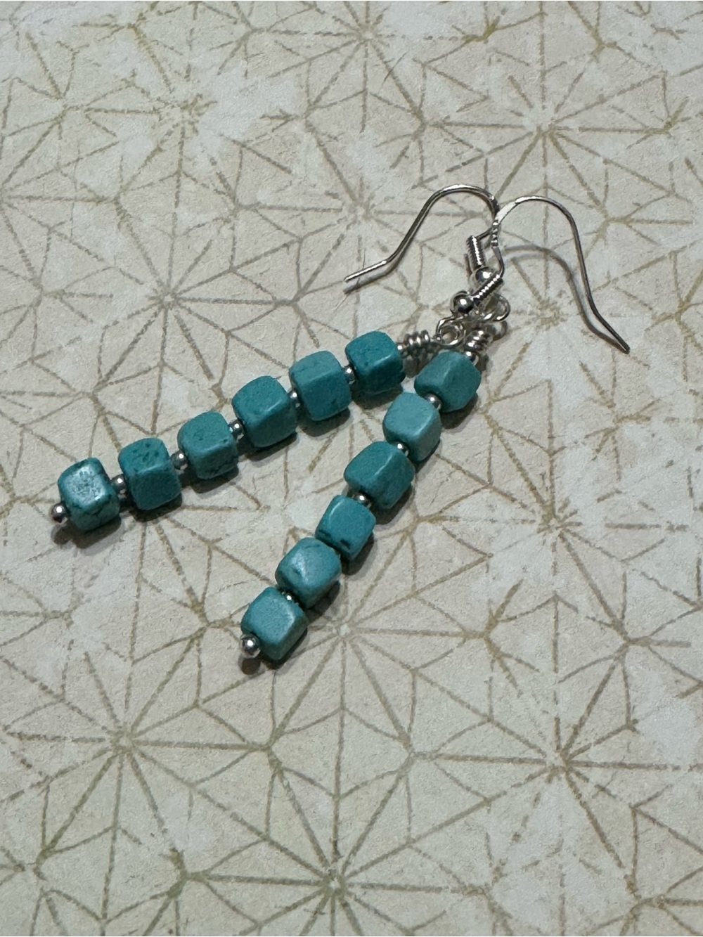 BEADED TURQUOISE EARRINGS - Picture 2 of 7